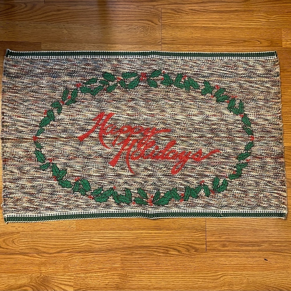 Happy Holidays Tapestry Happy Holidays Rug Holiday Table Decor